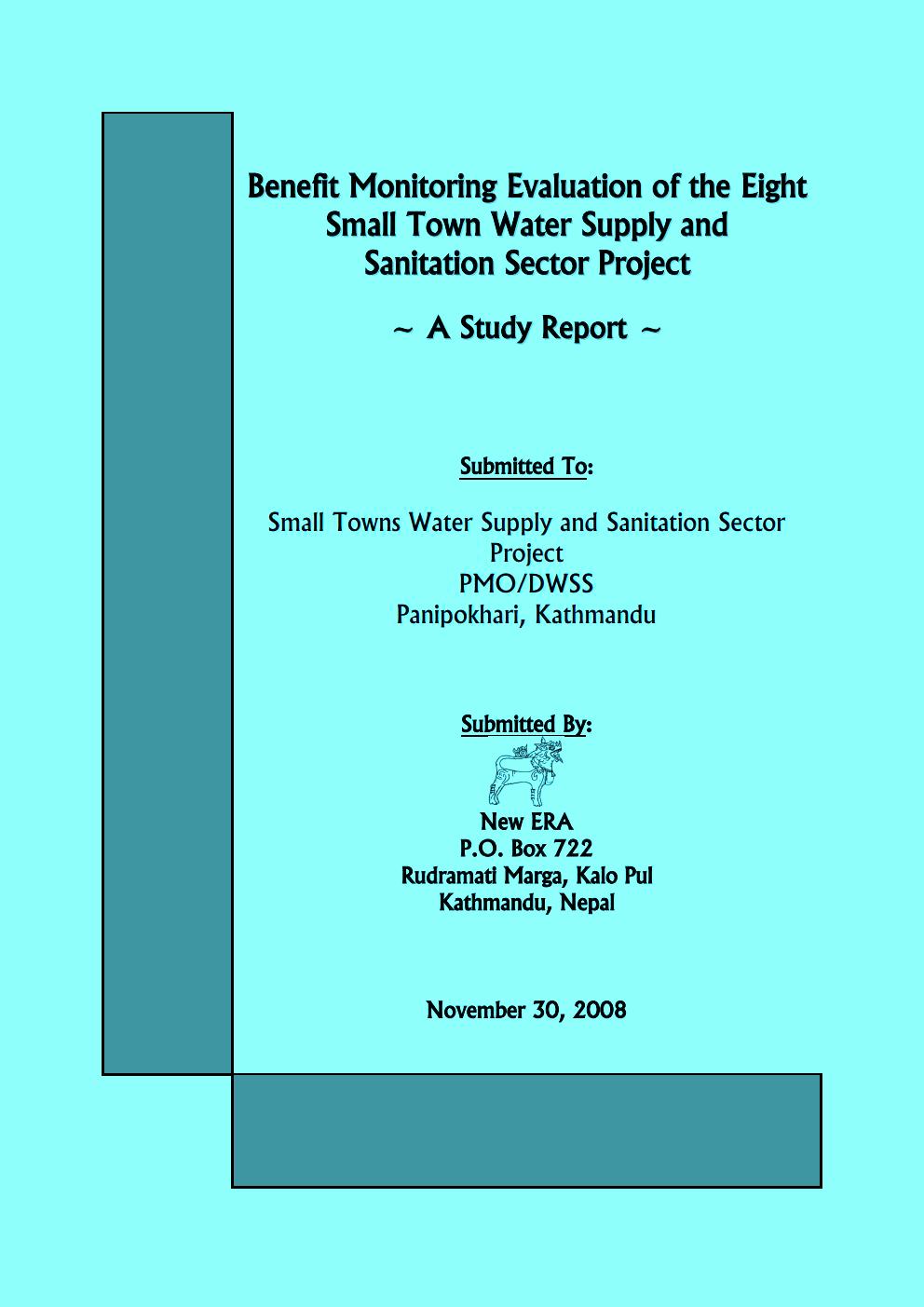 Benefit Monitoring Evaluation of the Eight Small Towns Water Supply and Sanitation Sector Project