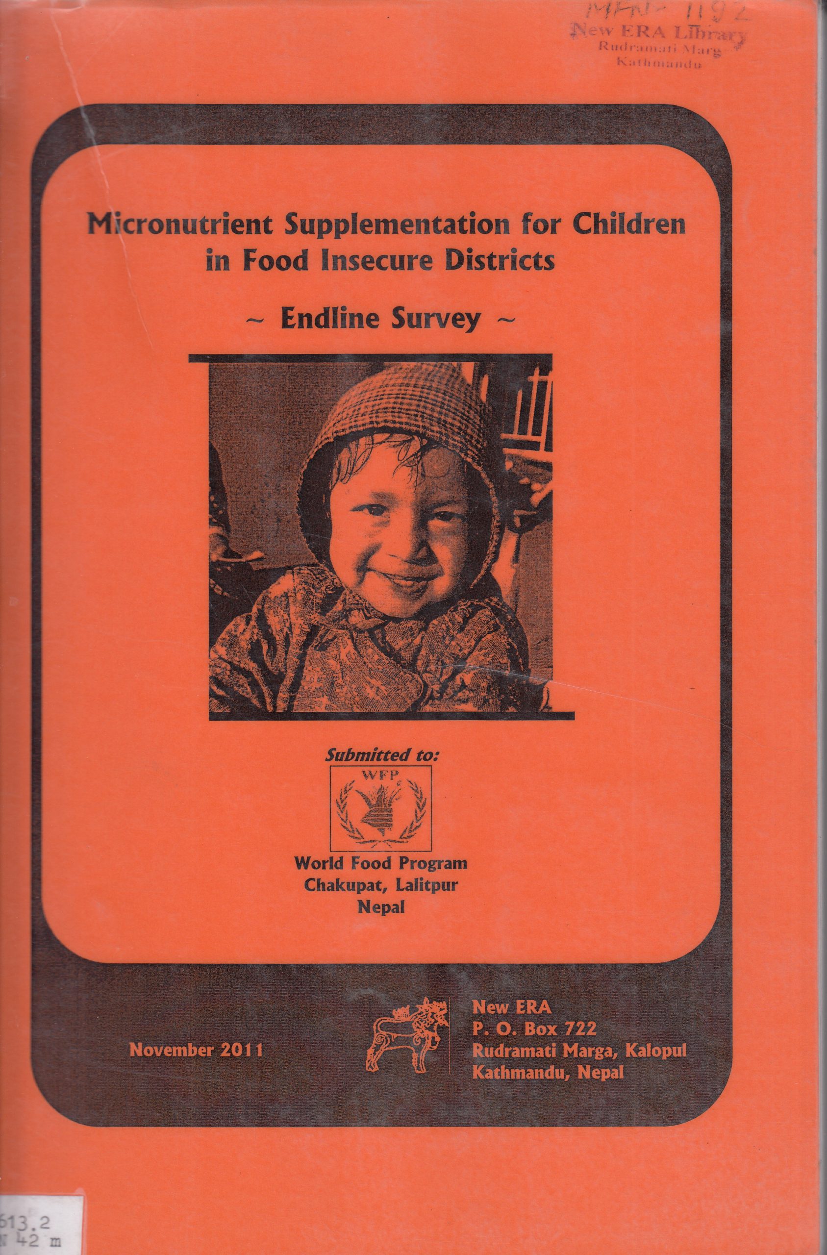Micronutrient Supplementation for Children in Food Insecure Districts – End-line Survey