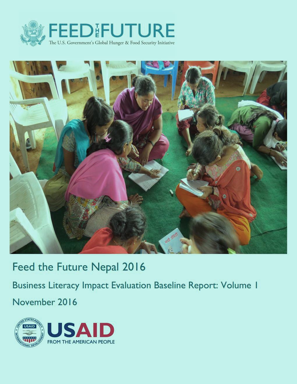 Feed the Future Nepal 2016: Business Literacy Impact Evaluation Baseline Survey