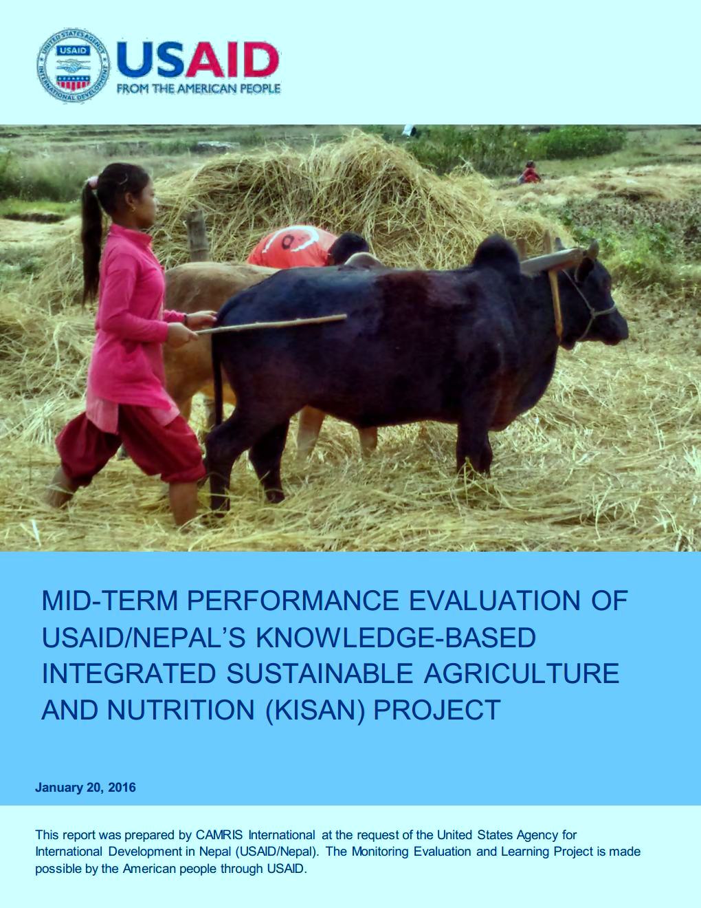 Mid-Term Performance Evaluation of Knowledge-Based Integrated Sustainable  Agriculture and Nutrition (KISAN) Project - New ERA